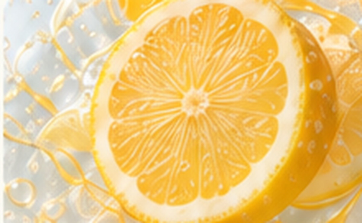 Fresh lemon and skincare texture